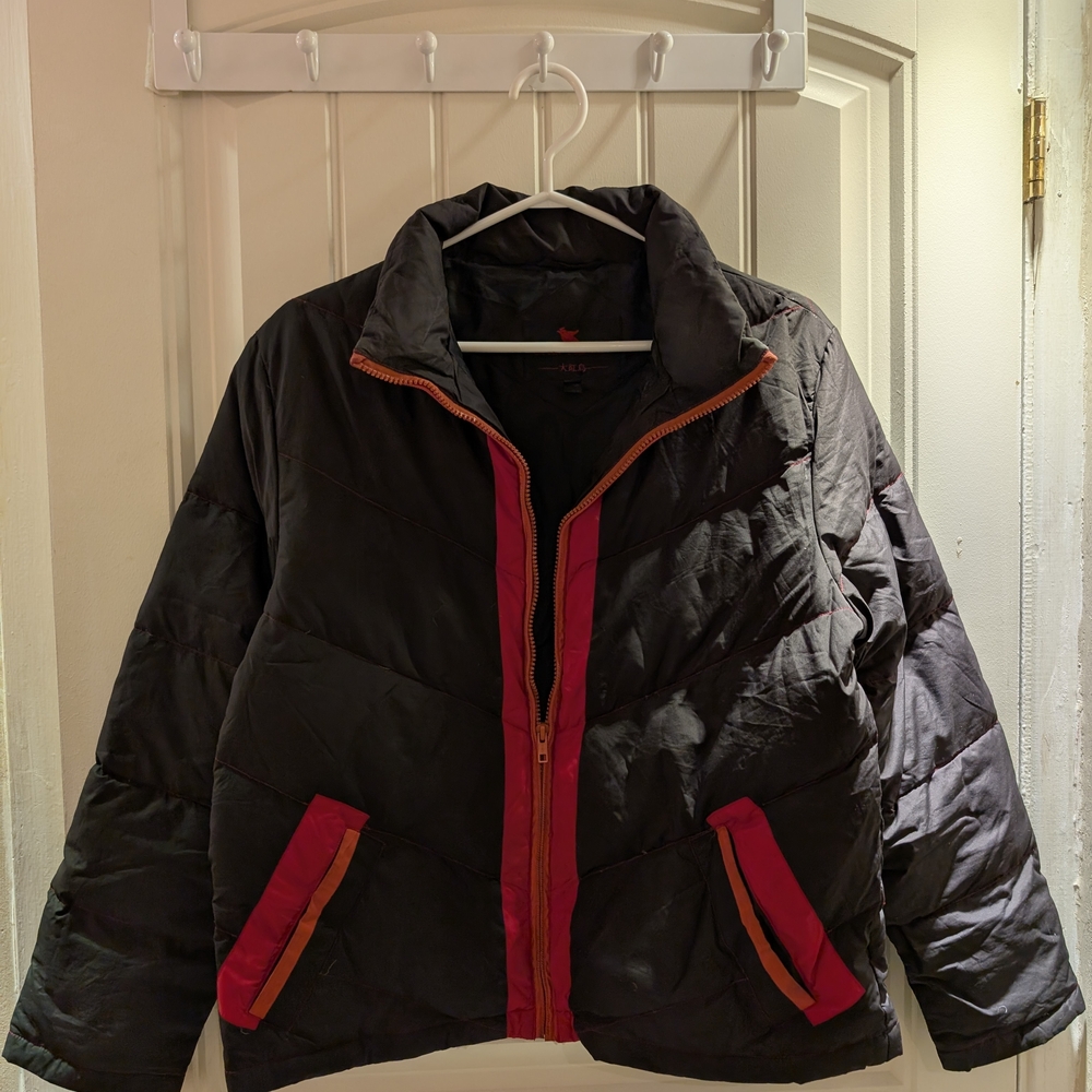 Black and Red Puffer Jacket